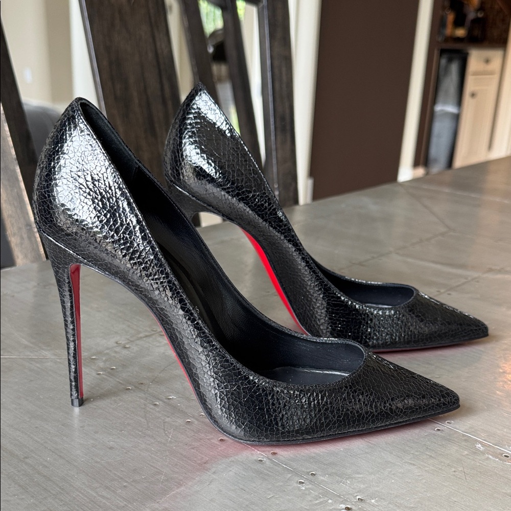 Christian Louboutin Kate 100mm black specchio star stiletto sz 40